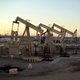 Oil rig pumpjacks, also known as thirsty birds, extract crude from the Wilmington Field oil deposits area where Tidelands Oil Production Company, which is owned by Occidental Petroleum Corporation (Oxy), operates near Long Beach, California July 30, 2013. Occidental Petroleum posted a smaller-than-expected quarterly profit on Tuesday, hurt by lower oil prices in the Middle East and North Africa, where the fourth-largest U.S. oil company is considering an exit.
